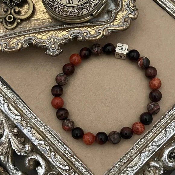 AURUM BROTHERS • Tiger’s Eye Carnelian Spiritual Bead Bracelet - Picture 4 of 5